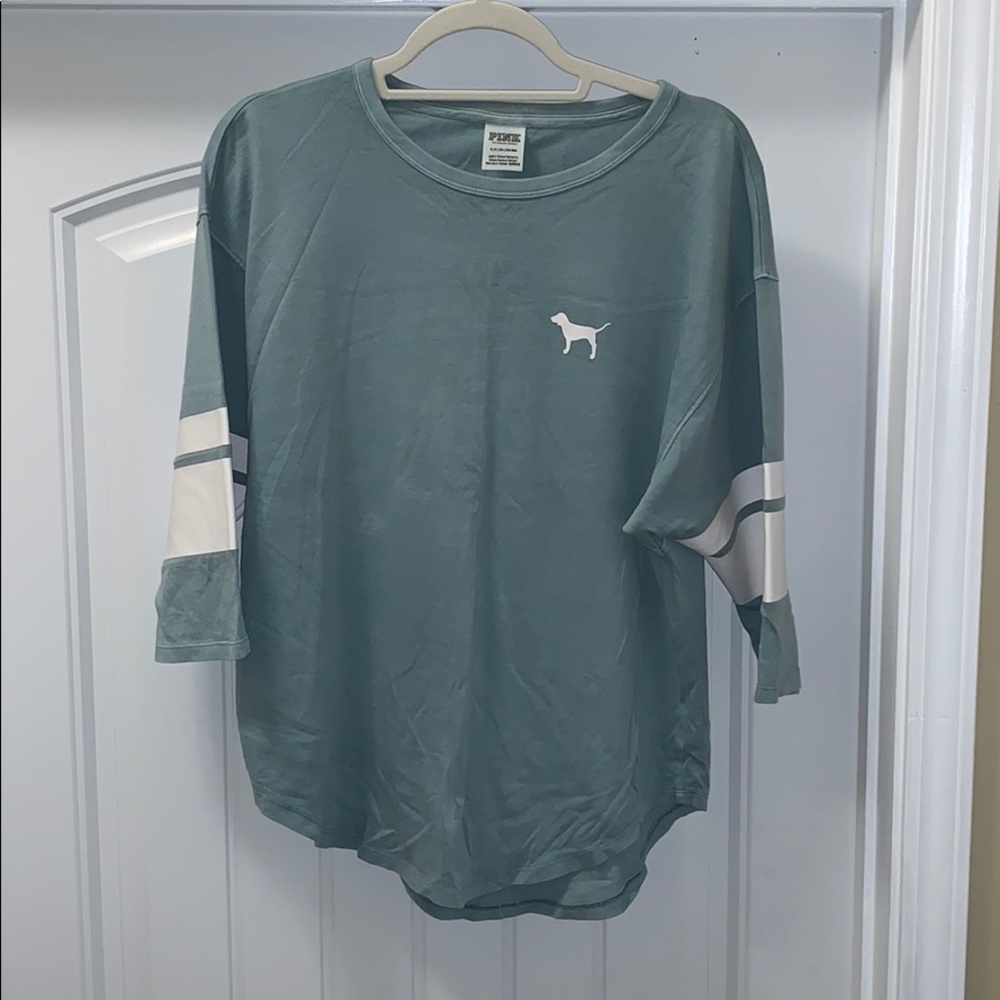 Teal/pale turquoise PINK 3/4 length T-shirt